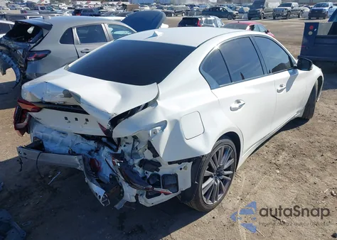 2022 Infiniti Q50 Red Sport 400 Awd from USA, damaged, VIN JN1FV7DR2NM390275